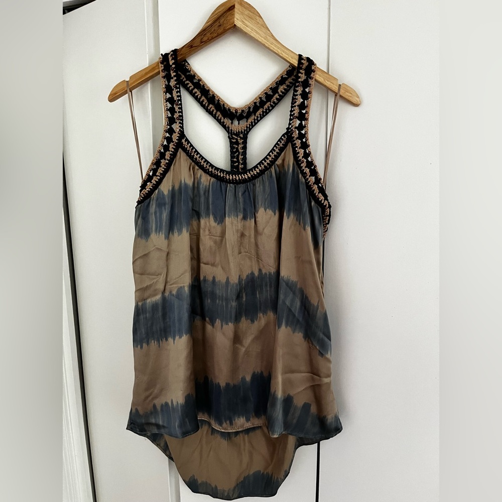 Anthropologie- Devlin Tie-Dye high-low tank